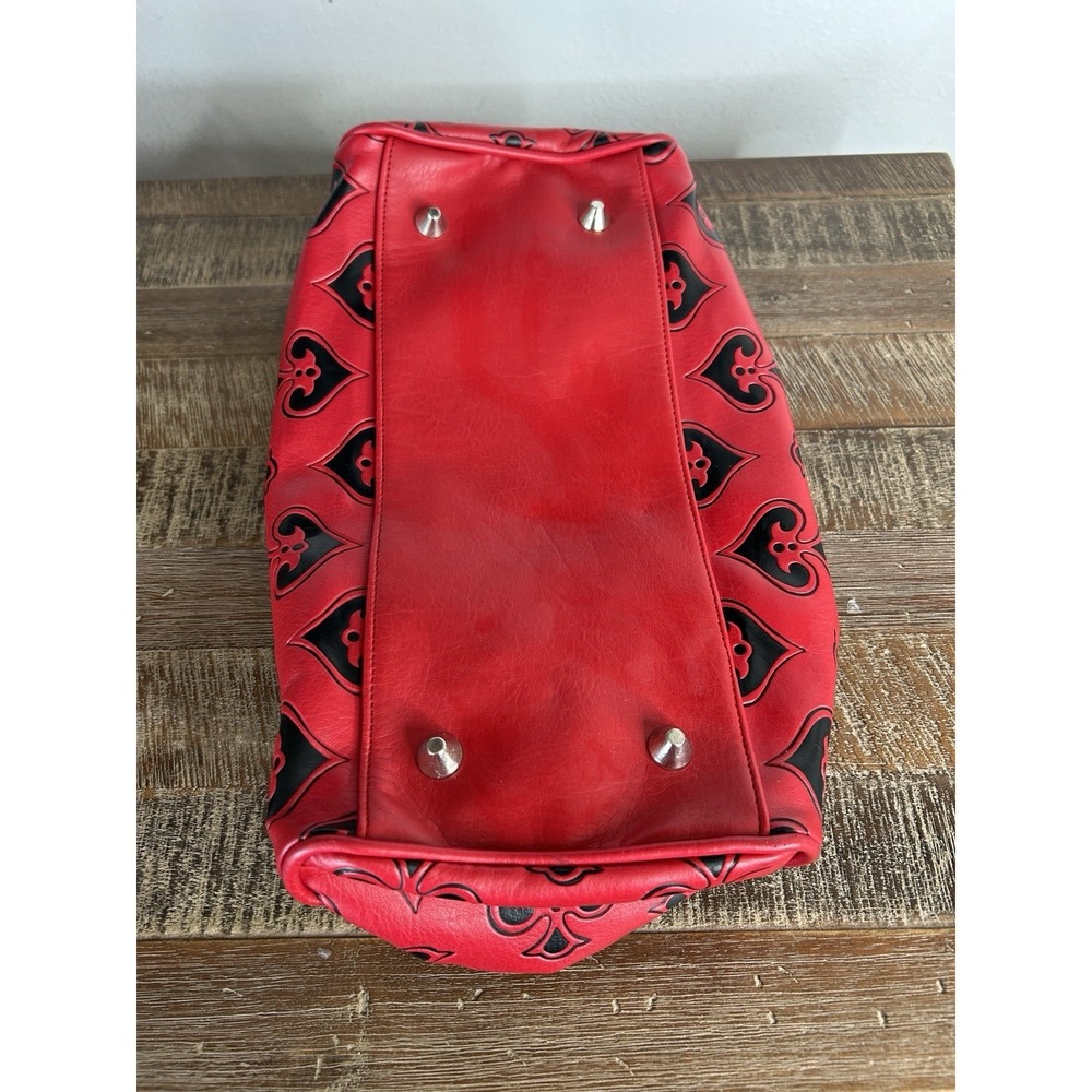 VTG Lux De Ville Y2k Barrel Satchel Handbag Rockabilly Punk Goth Vegas Casino - Picture 7 of 8